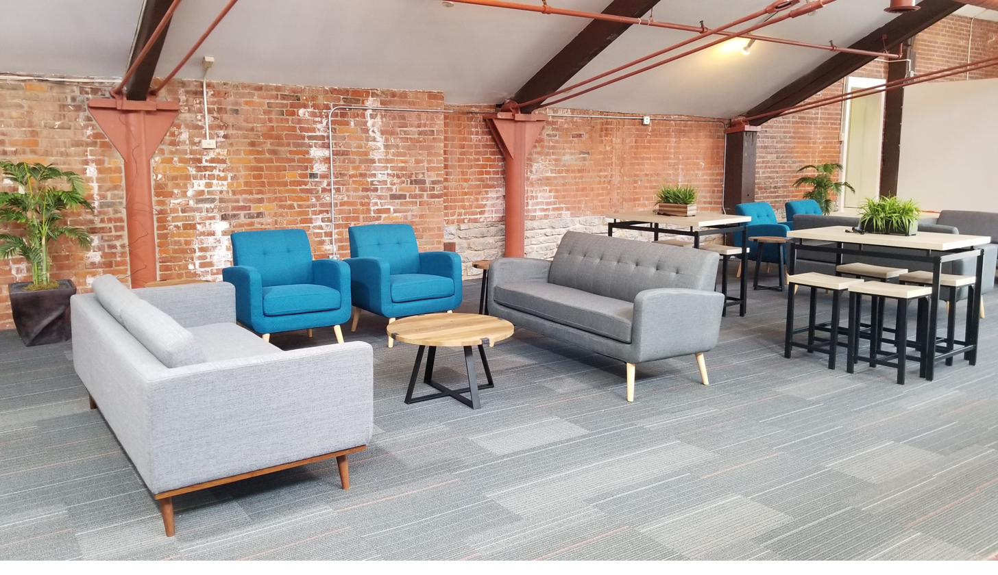 Brick loft lounge / commercial common space, view 2 of 2