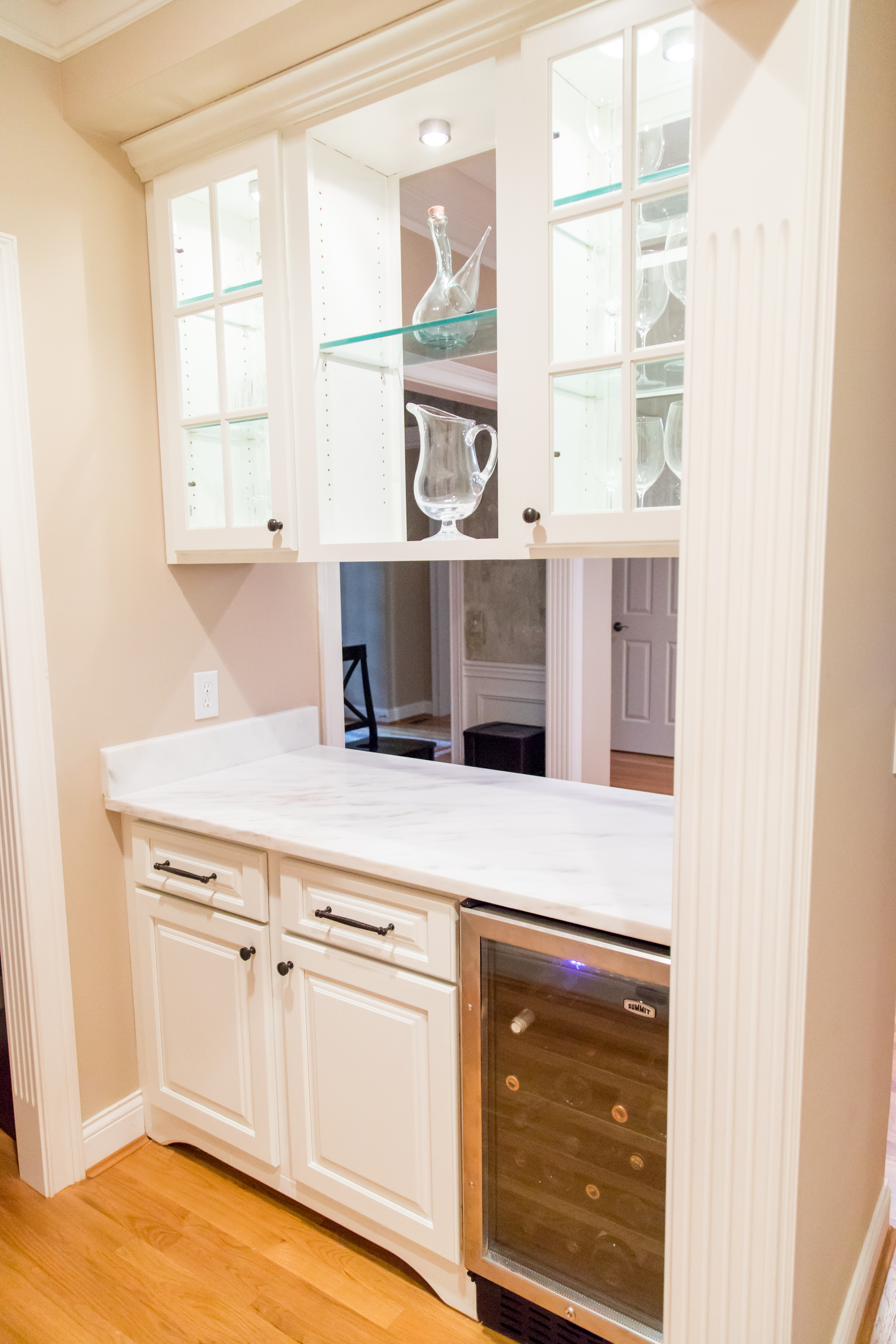 White kitchen, charcoal island, view 5 of 9