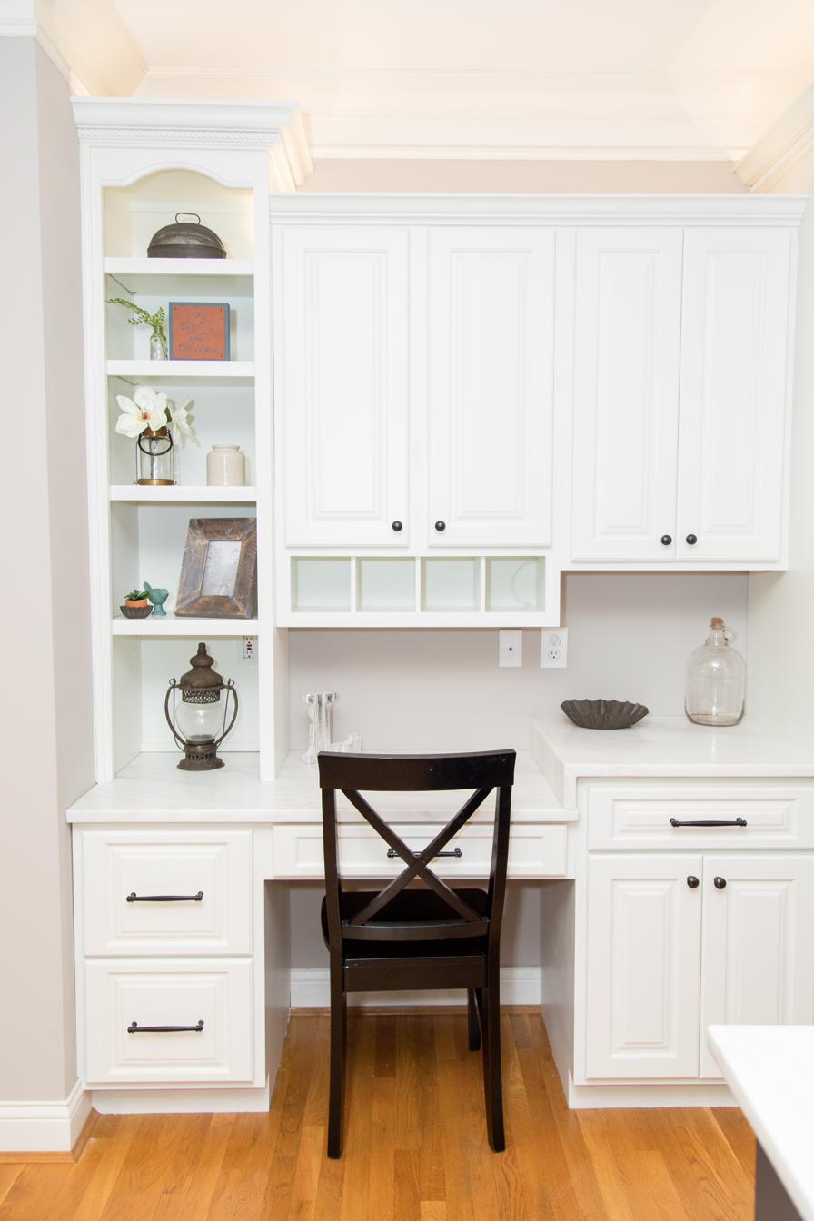 White kitchen, charcoal island, view 9 of 9