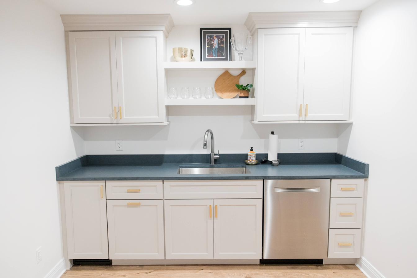 Lower-level kitchenette, soapstone counters, view 1 of 2